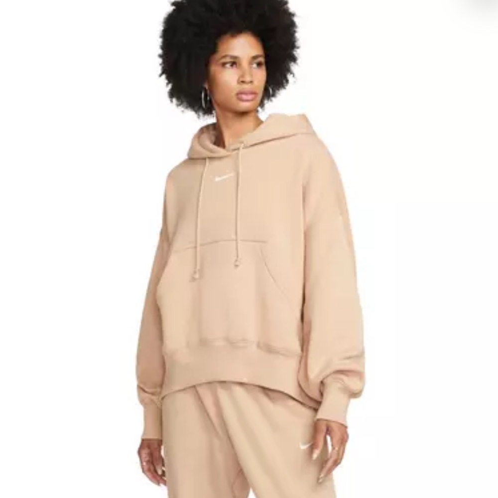 Nike Women's Sportswear Phoenix Fleece Over-Oversized Pullover Hoodie​ Tan